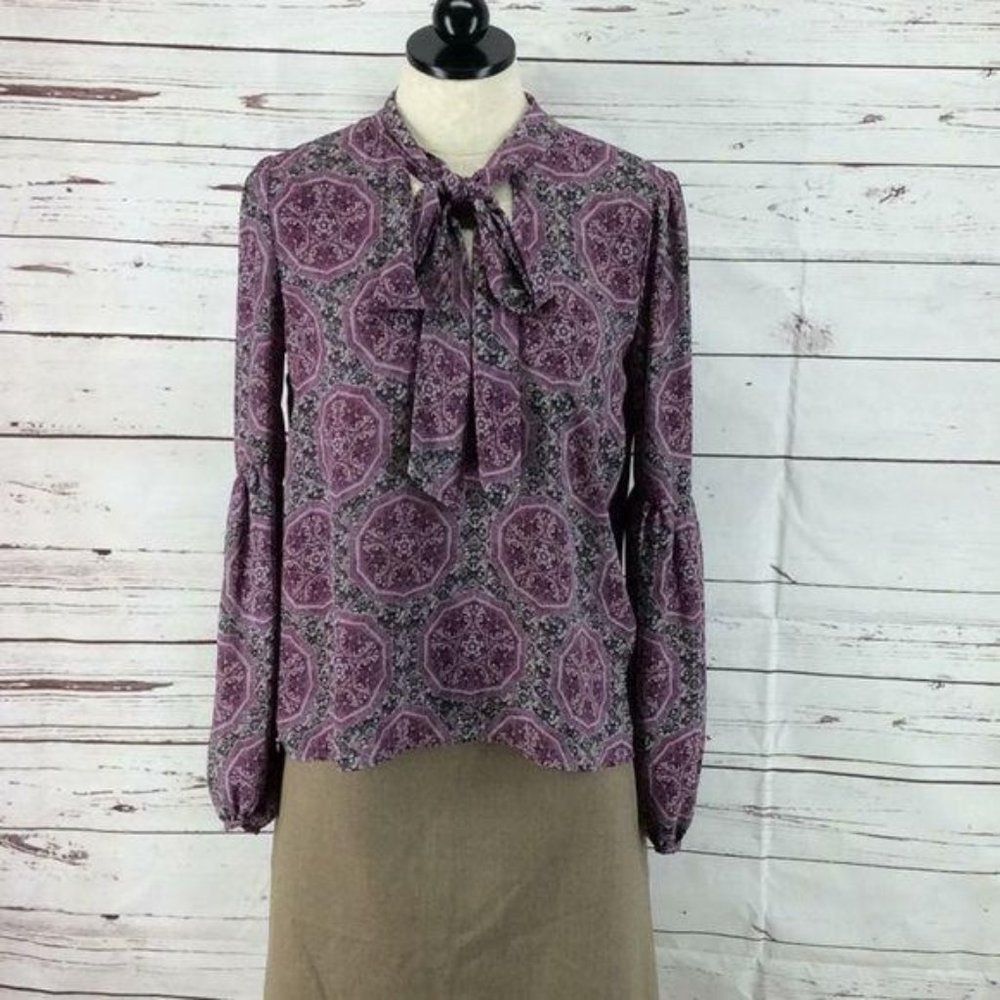 RossMore Long‎ Sleeve sheer medium kaleidoscope top
